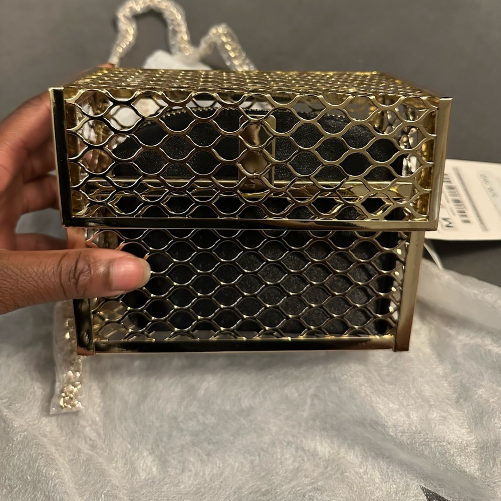 Zara Metallic Box Clutch